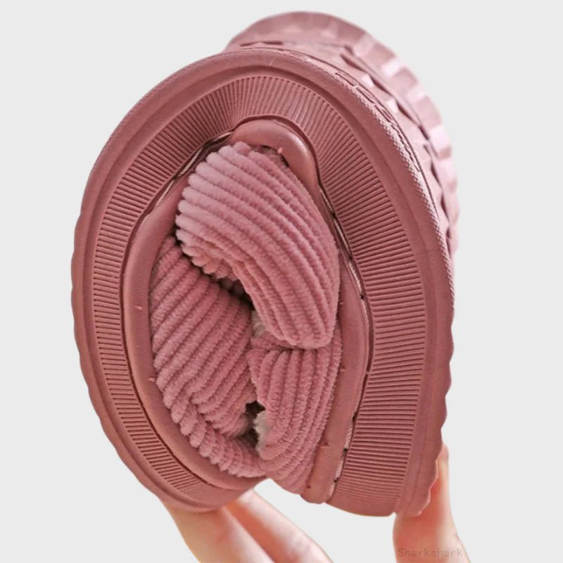 Kapcie Damskie z Trwałą Podeszwą do Codziennego Użytku - Pomarańczowy