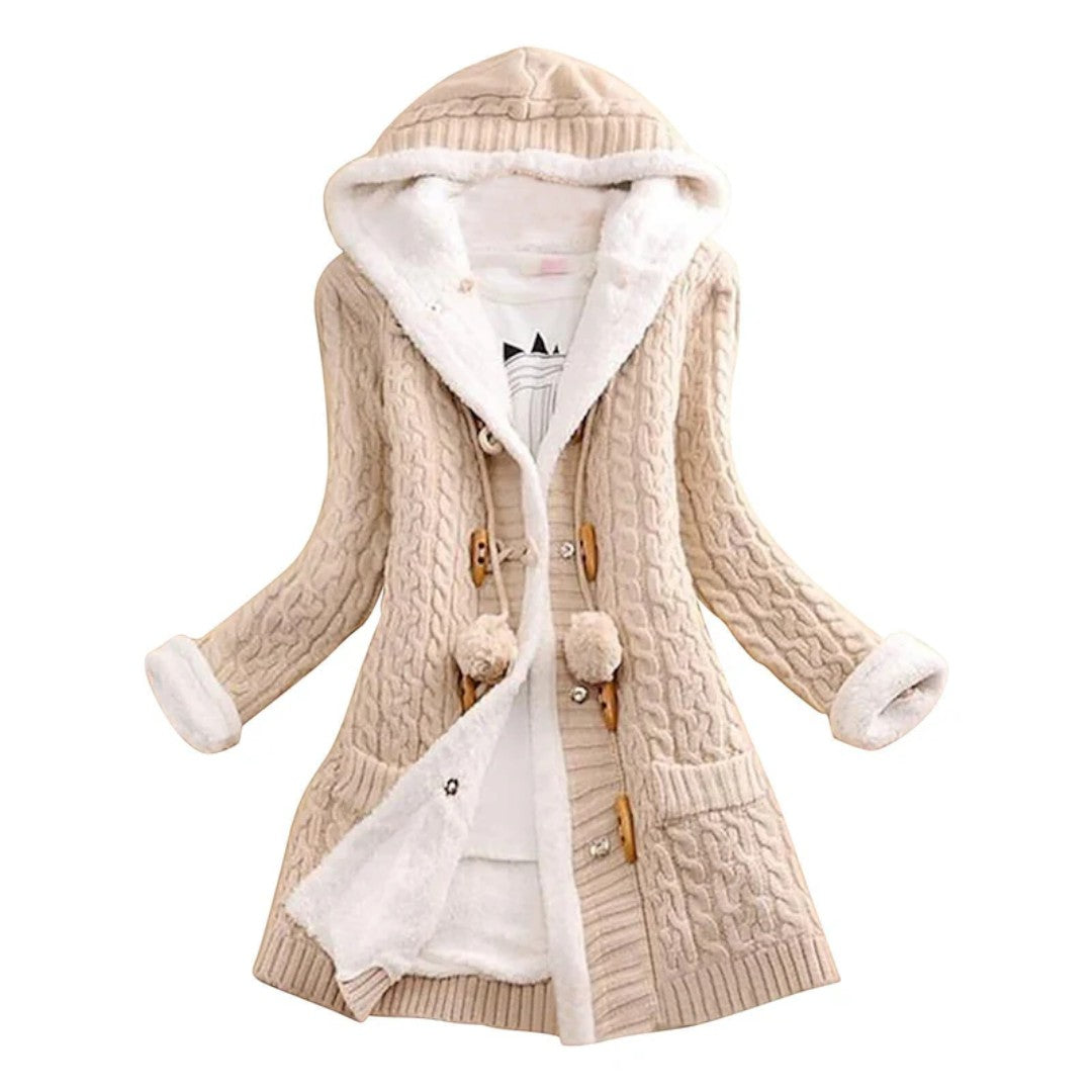 Wydłużona zimowa kardiganka damska